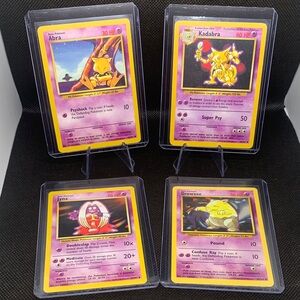 Original 1996 Pokémon Trading Cards First Set Abra Kadabra Jynx Drowzee Psychic